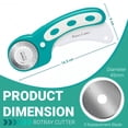 thumbnail image 5 of Ergonomic 45mm Rotary Cutter Set With Extra Blades And Steel Ruler Ideal For Sewing Patchworking And Crafts In Stylish Turquoise, 5 of 7