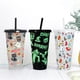 thumbnail image 5 of 2 Tazas que cambian de color con tapa, vasos de café con paja, sensibles a la temperatura fría, 5 of 5