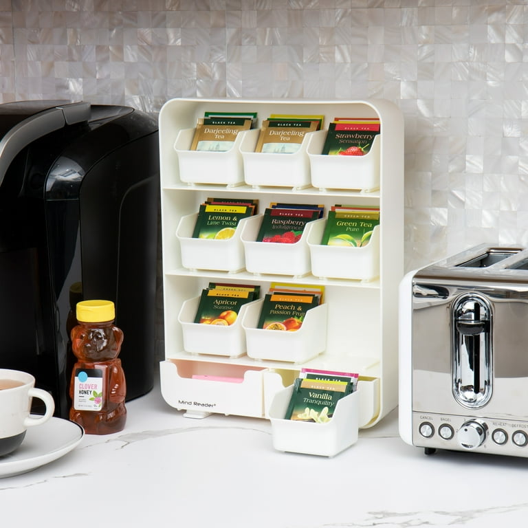 Mind Reader Tea Bag Organizer, Tea Station Organizer, Plastic
