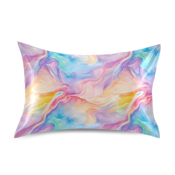 Ryvnso Satin Pillowcase Colorful Liquid Tie Dye Pillow Cases Standard Size 26x20in