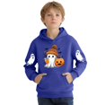 thumbnail image 2 of NEBWOAK Blue Boys Girls Halloween Hoodie, Ghost Jack-O-Lantern Pullover Sweatshirt, Kids Fall Casual Top,Size 3-4T, 2 of 5