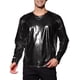 thumbnail image 1 of Camisetas de hombre Inspire Chic de cuello redondo de manga larga brillante XL negras, 1 of 7