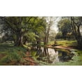 thumbnail image 2 of Peder Mørk Mønsted 24x16 Gold Ornate Framed and Double Matted Museum Art Print Titled - A Woodland Stream On&nbsp;A Summer Day (1907), 2 of 4