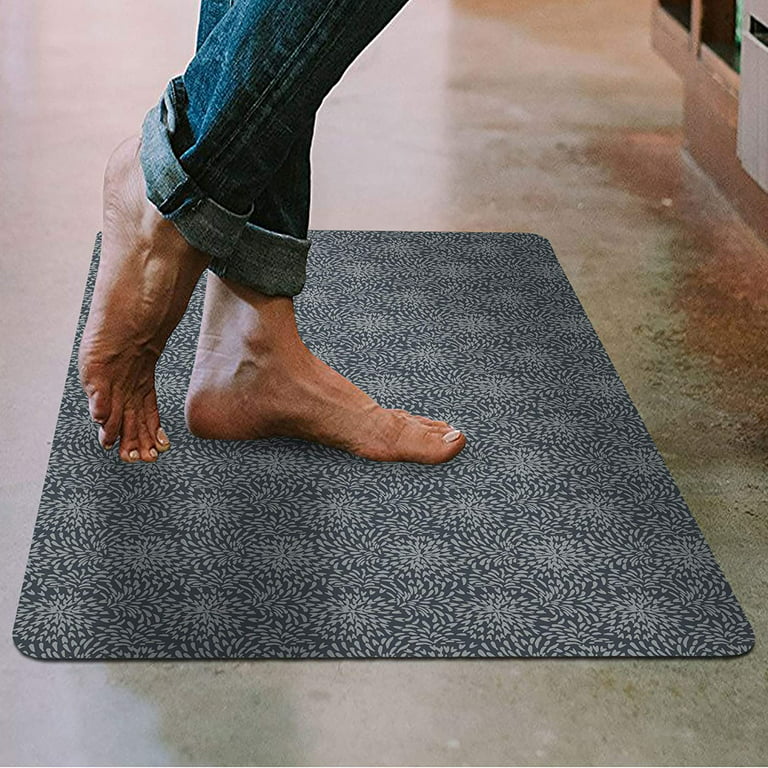 Floor Mat Ultra-Thin Kitchen Rug 35”x 23” Gray 2D 