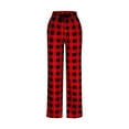 thumbnail image 5 of Mens Plaid Pajama Pants Big And Tall Red Bottoms Pants Cotton Baggy Holiday Plaid Pants Sleeping Loungewear, 5 of 5