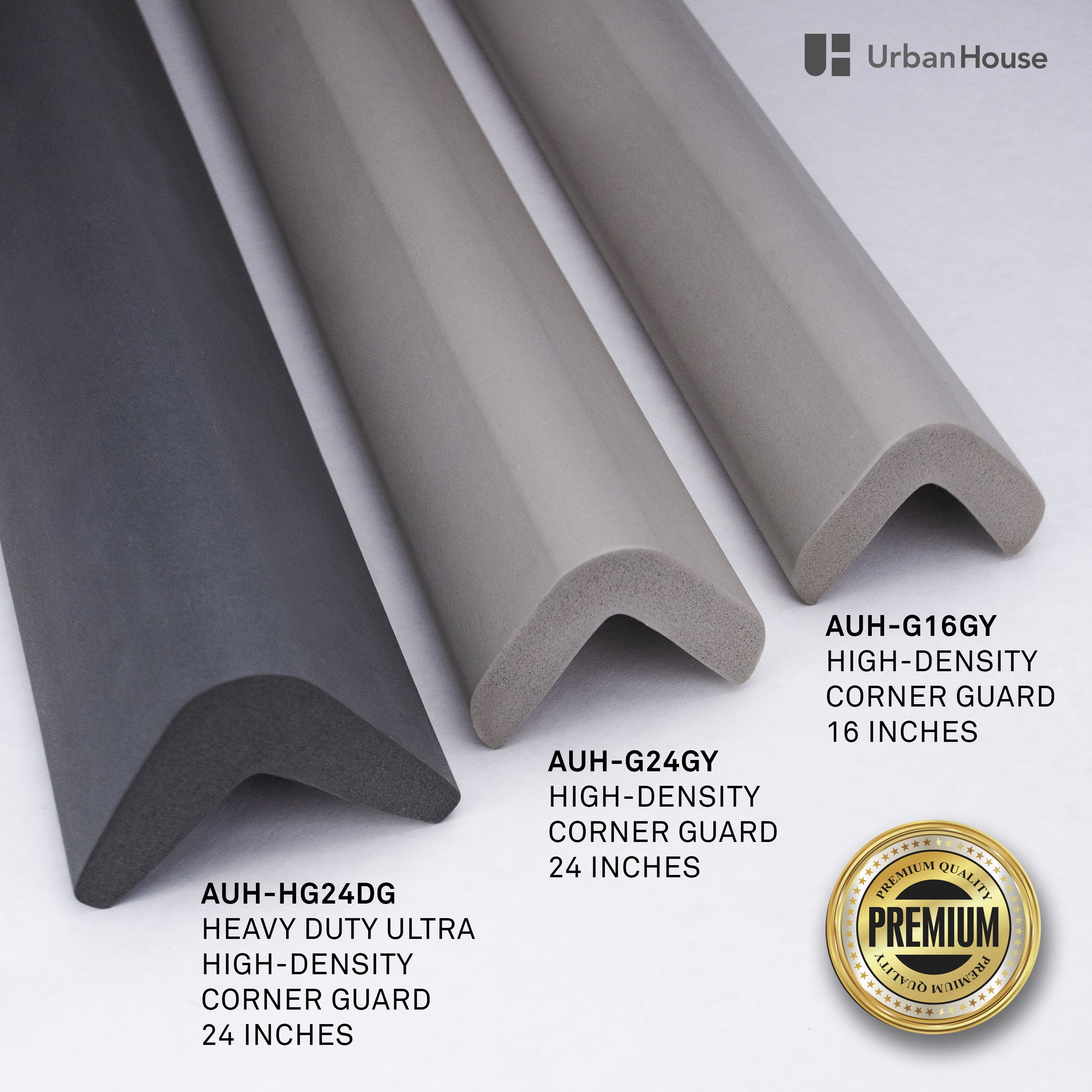 urbanhouse Ultra High-Density Heavy Duty Corner Guard Edge Protector & Bumper for Parking Garages, Workshops and Warehouses - Neutral Off White, 24 Inches - 1 Each