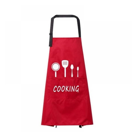 

Kitchen Apron Commercial Restaurant Home Two Pockets Red