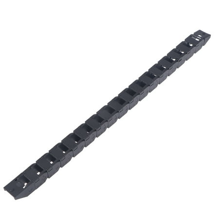 

Black Plastic Flexible Nested Semi Closed Drag Chain Cable Wire Carrier 455mm x 25mm x 20mm for Electrical Machines