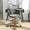 Light Gray, variant on Velvet Desk Chair, Modern Office Chair with Wheels, Home Swivel Vanity Armchair with Woven Back  Height Adjustable Seat Sturdy Golden Metal Rolling Base for Makeup Bedroom, Light Grey