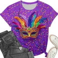 thumbnail image 4 of PNTUTB Carnival Women's Fashion Print Relaxed Short Sleeve Comfortable and Casual Crew Neck Design T Shirts, 4 of 6