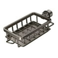 thumbnail image 1 of Estante de almacenamiento para grifo de cocina, cesta cuadrada izquierda con varilla, soporte de esponja fácil de instalar, escurridor para lavabos de negro, 1 of 8