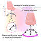 thumbnail image 3 of Set De 2 Sillas De Oficina Color Rosa Komfort Estilo Eames Con Ruedas, 3 of 5