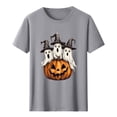 thumbnail image 2 of Gamivast Ghosts In Witch Hats T-Shirt for Men Halloween Pumpkin Graphic Print Short Sleeve Crewneck Tee Casual Fall Holiday Top Spooky Novelty Shirt Everyday Wear Gray XXL, 2 of 5