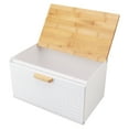 thumbnail image 4 of Caja de pan de madera natural vintage resistente de gran capacidad contenedor de almacenamiento de pan para encimera de cocina blanco, 4 of 14