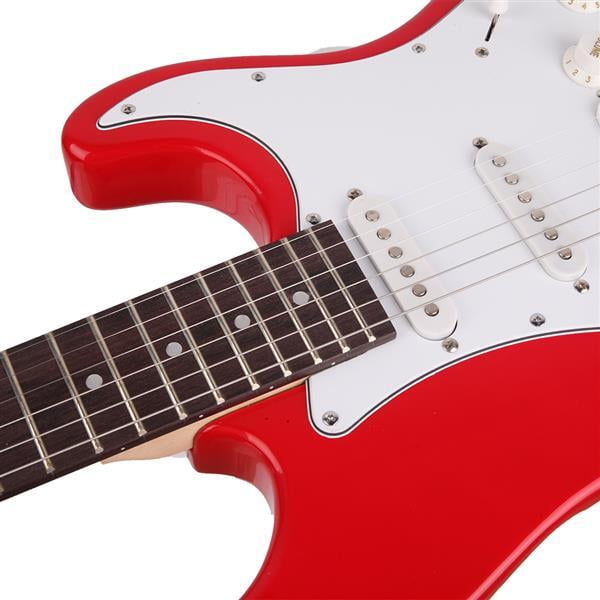 Alvantor Glarry GST 6-String Electric Guitar Basswood Body Rosewood Fingerboard 22 Frets Tremolo Red,Gig Bag Strap Pick Cable Tools