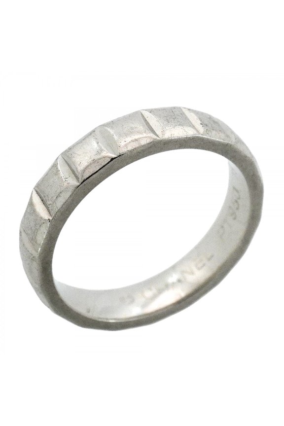 Pre-Owned Chanel Ring, Chocolate, Pt950 Platinum, Size #46, Women's