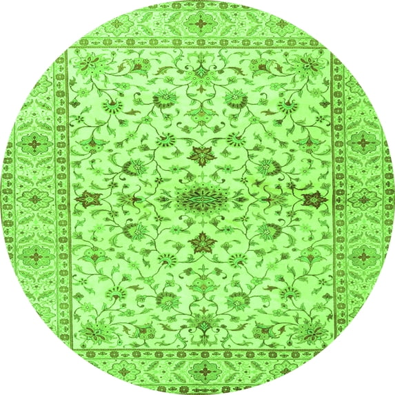Ahgly Company Indoor Round Persian Green Traditional Area Rugs, 4' Round