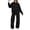 Black, variant on Women's Solid Crew Neck Long Sleeve Sweatshirt Wide Leg Sweatpants 2 Piece Outfit, Fall Winter Casual Loungewear Tracksuit Matching Set Gray XL(XL)