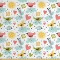 thumbnail image 1 of Cartoon Sofa Upholstery Fabric by the Yard, Doodle Pattern with Birds Clouds Heart Shaped Balloons Flowers and Sun, Decorative Fabric for DIY and Home Accents, Multicolor by Ambesonne, 1 of 4