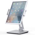 thumbnail image 1 of Support pour Tablette, Support Solide en Aluminium à Angles Multiples Réglables, Convient aux Tablettes/téléphones Mobiles de 4``-14 Pieds' - Argent, 1 of 7