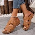 thumbnail image 3 of Gladiator Sandals for Women Summer Beach Vacation Walking Fisherman Slides Boho Hollow out Slip on Orthopedic Shoes Brown Size 9, 3 of 7
