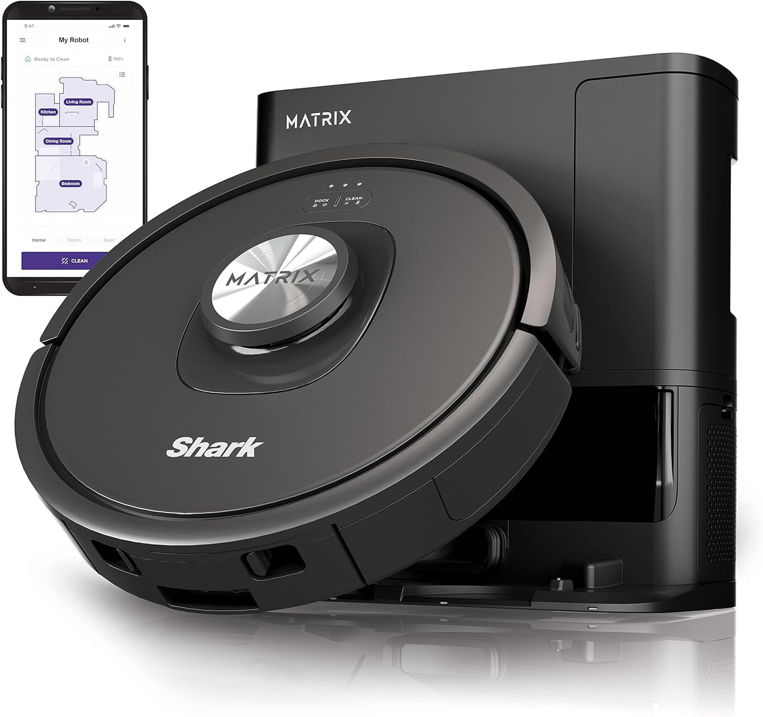 MSI Shark Matrix Cordless Self Emptying Robot Vacuum Bagless Black (RV2310AE)