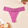 thumbnail image 2 of MuZeFu Cotton Lace Thongs for Women Women's Sexy Lace Striped Lace Hem Comfortable And Breathable Low Waisted Thong, 2 of 4