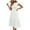 white, variant on Womens Summer Casual Smocked Long Dress Flutter Ruffle Sleeve Crew Neck Elastic Waist Tiered Swing Midi Dress (Medium White)