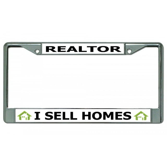 Realtor I Sell Homes Chrome License Plate Frame