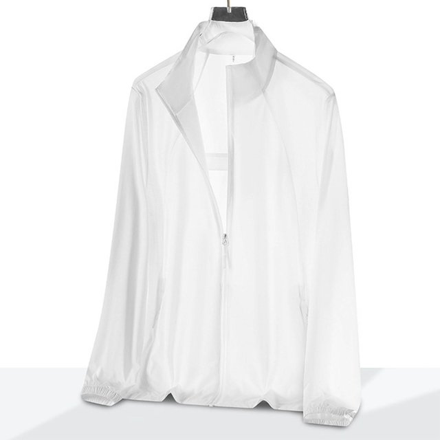 Blusa y camisa de manga larga con cuello alto para hombre, color liso, informal, resistente al sol, para exteriores, con bolsillo, manga raglán, blusa de manga larga con cuello alto, blusa de nailon p