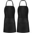thumbnail image 3 of Utopia Kitchen Paquete De 2 Delantales Con Pechera Ajustables Con 2 Bolsillos, Delantal De Cocina Resistente Al Agua Y Al Aceite, Para Mujeres Y Hombres (Paquete De 2 En Blanco Y Negro), 3 of 5