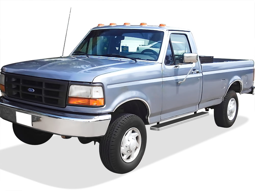 APS Running Boards 5 inches Compatible with Ford F-Series Bronco 1980-1996 Regular Cab (Will Not Fit Factory Reinforced Heavy Duty Frames) Stainless Steel (Nerf Bars Side Steps Side Bars)