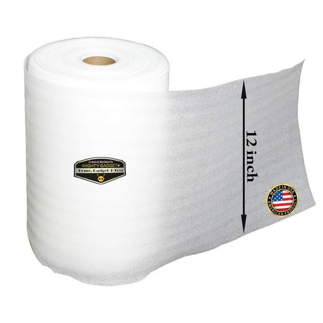 Mighty Gadget (R) 12" Wide x 300" Length (Inch) - 25 Feet Foam Wrap Rolls for Moving Packing Foam Roll Packing Materials. Packing Paper Alternative Shipping Supplies