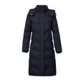 thumbnail image 6 of TFEOQRY Women's Padded Coats Parkas Long Sleeved Woolen Cotton Jacket with Pocket Zipper Medium Length Hooded Jacket Coat Black, 6 of 6