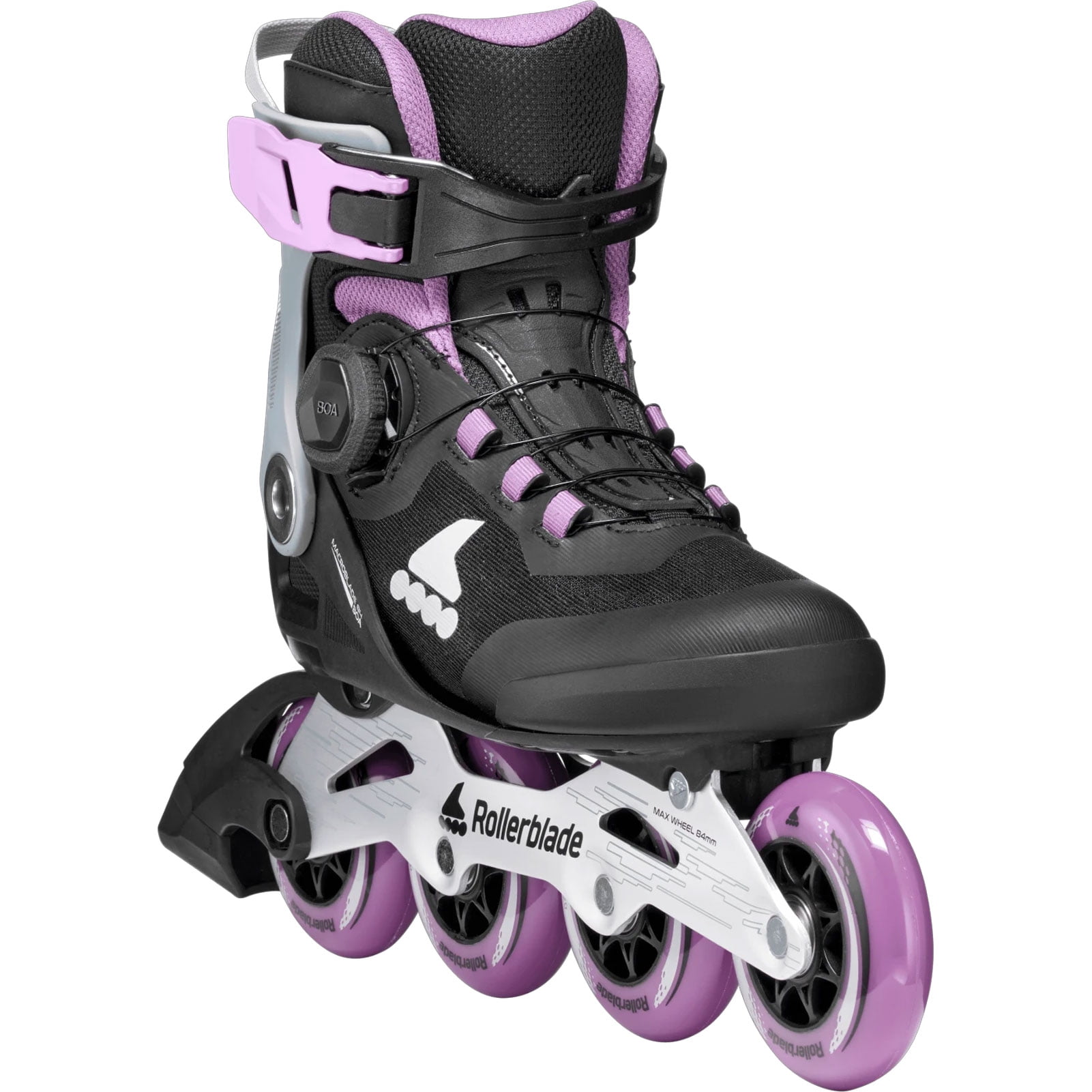 ROLLERBLADE Women's Macroblade 84 BOA Black/Lavender/Blue Star Inline Skates, Size: 10/10.5