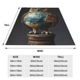 thumbnail image 3 of Pofeuu Owl Globe Sculpture Print Ultra-Soft Micro Fleece Blanket,for Bed Or Sofa,All Season Throw Blankets Flannel Blanket-60"x50", 3 of 7