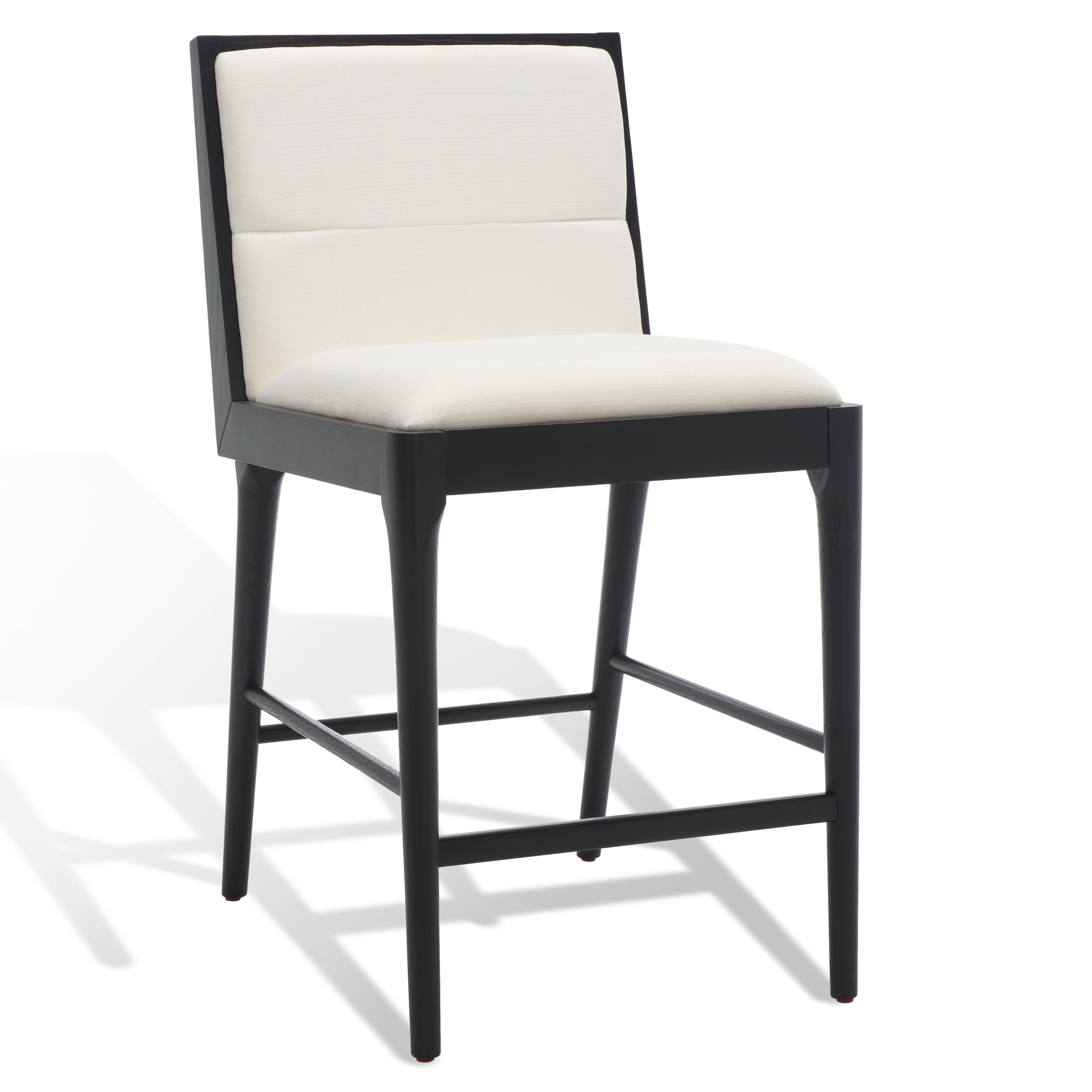 SAFAVIEH Couture Laycee Square Mid Back Counter Stool, Black/White (Set of 2)