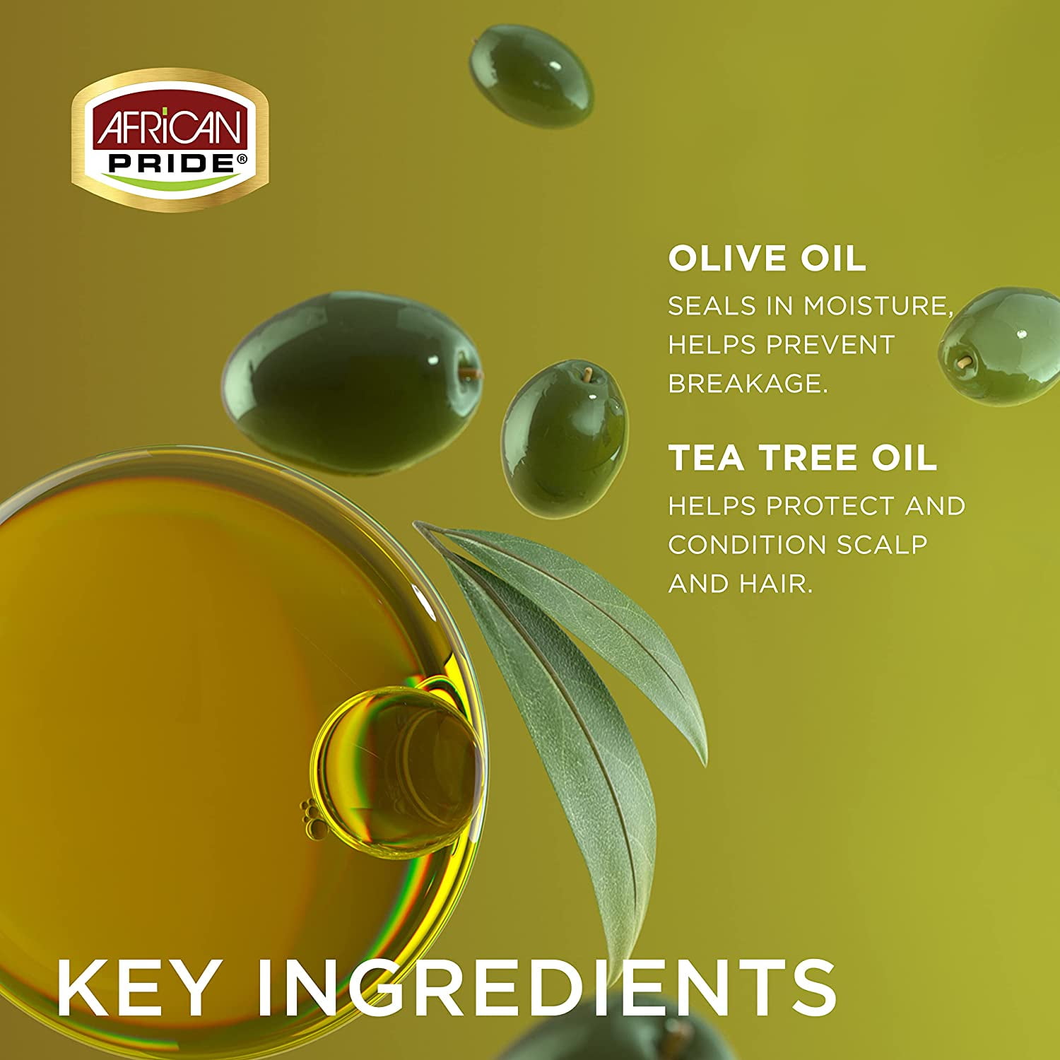 African Pride Olive Miracle Leave In Conditioner Creme (3 Pack), enriched with olive and tea tree oil to protect and condition scalp and hair, 15oz.
