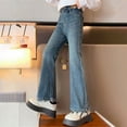 thumbnail image 6 of Otqutp Girls Flare Jeans Vintage Aesthetic Bell Bottom Denim Pants Elastic High Waist Slim Fit Trendy Stretchy Y2K Clothes, 6 of 9