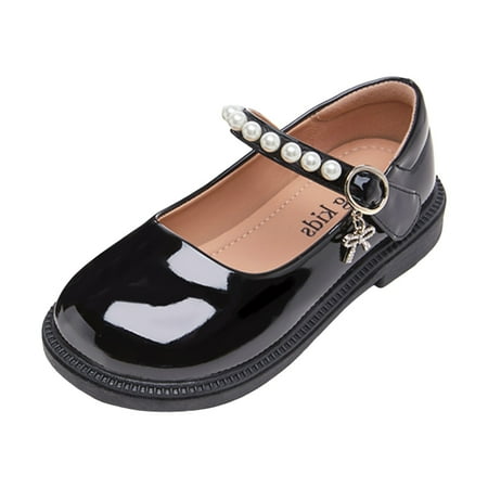 eczipvz Toddler Girl White Dress Shoes Oxford Wedding Dress Shoes Classic School Uniform Flats Formal Casual Loafer for Toddler Little Kid Black 9.5 Toddler