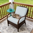 thumbnail image 4 of Outdoor Patio Cushion Covers 4 Pack Teal Stripes Patio Chair Cushion Covers with Ties and Zipper Simple Style Waterproof Outdoor Seat Cushion Covers for Patio Furniture 22"x20", 4 of 9