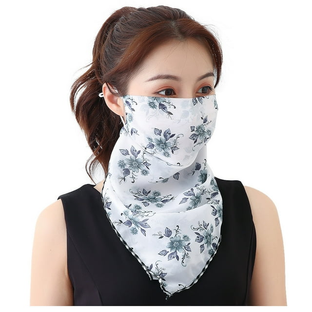 Foulard Imprimée de Protection Solaire pour Femmes Foulard de Cou Anti-Poussière Masques