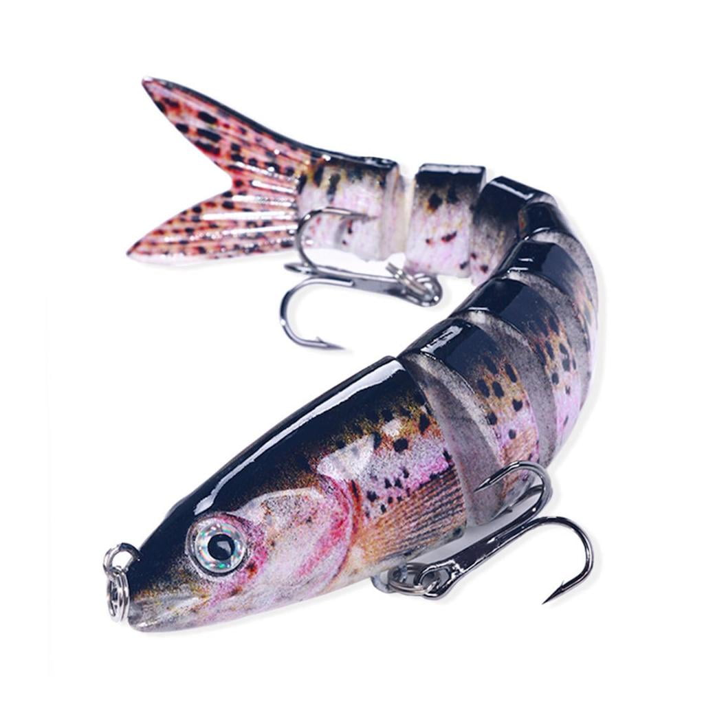 Osdhezcn 8 Segment Artificial Hard Baits Swimming Lures with Treble Hook for Trout