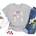 thumbnail image 2 of Hauts d'Été Grande Taille pour Femmes, T-shirt Décontracté à Manches Courtes avec Imprimé Lapin et Col Rond, Blouse Ample Décontractée de Pâques, T-shirt à Col en V pour Femmes en Liquidation, 2 of 4