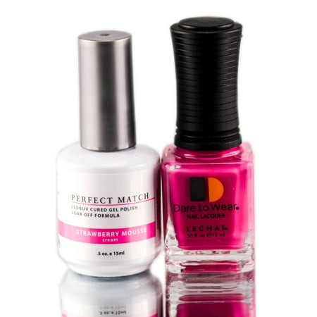 Strawberry Makeup - Gel Polish: Lechat Nobility Perfect Match Nail Polish Gel - Color : 52 - Strawberry Mousse