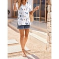 thumbnail image 4 of Weardear 3 Pack Women's Maternity Shirts V Neck Cuff Fold Pregnancy Tunic Tops Split Side Short Sleeve Pregnant Clothes, 4 of 6