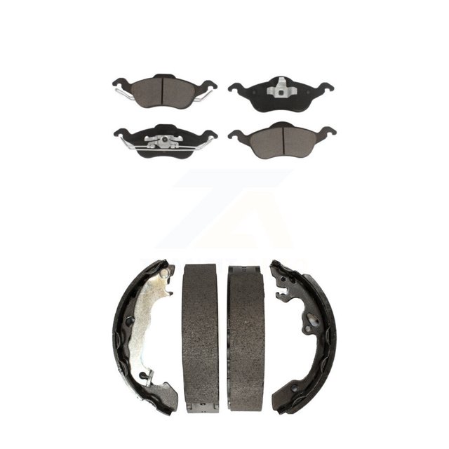 Transit Auto Front Rear Ceramic Brake Pads and Drum Shoes Kit for Car Ford Focus KCN-100341