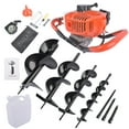 thumbnail image 3 of Mustrod 63CC Gas Powered Post Hole Digger Earth Auger Borer Ground Drill with 4 Auger Drill Bits 4" 6" 8" 12" +3 Extension Rods, 3 of 15