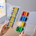 thumbnail image 4 of Extra Large Plastic Pencil Box Storage Organizer, Stackable Translucent Clear Office Supplies Container, Snap-Lock Handles, 2 Sizes, 1 Set, 4 of 6