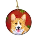 thumbnail image 1 of Corgi Red Snowflakes Holiday Christmas Ceramic Ornament, 1 of 1